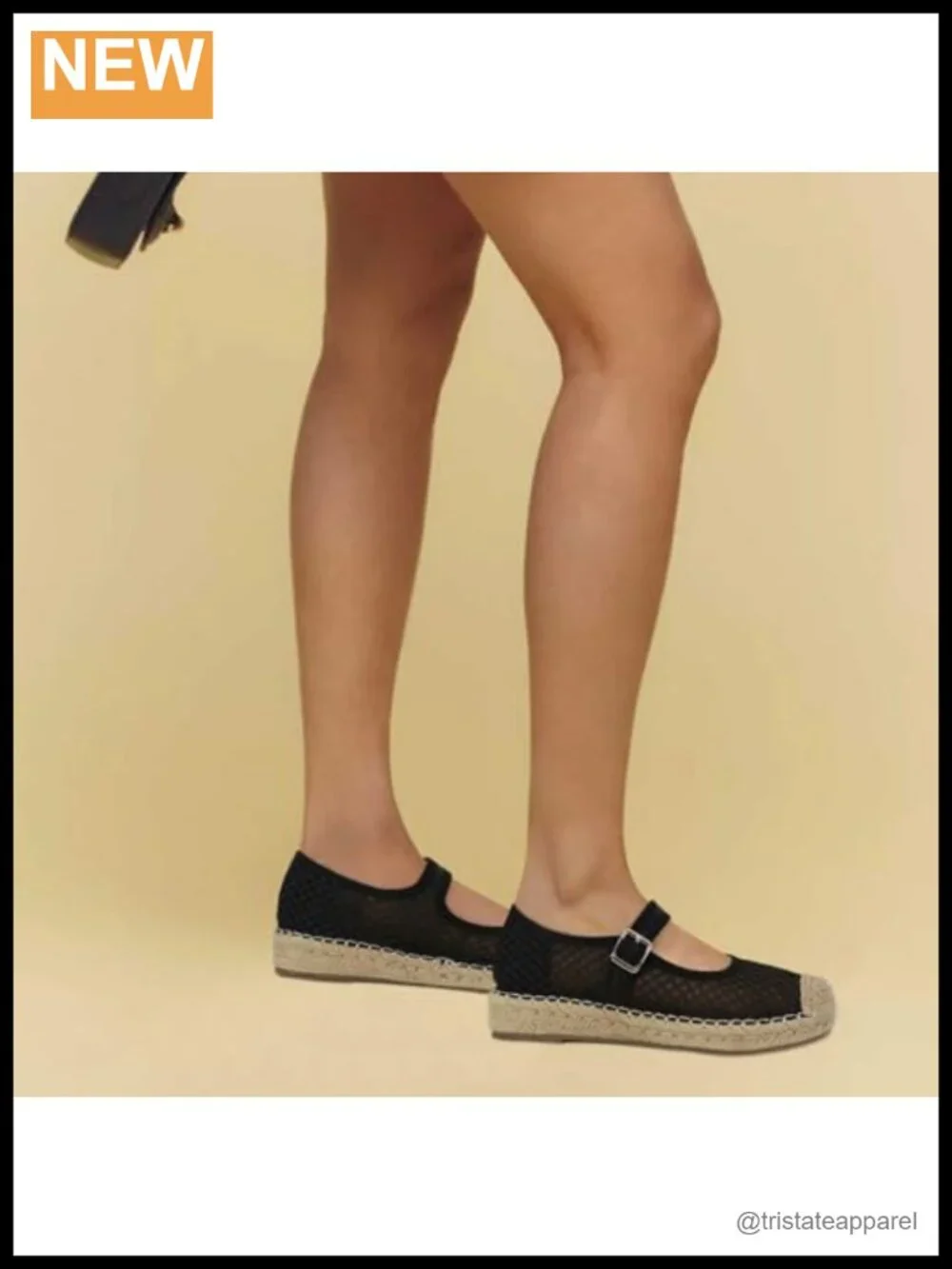 Women's Platform Mary Jane Espadrille Flats Mesh Woven Raffia Buckle Strap